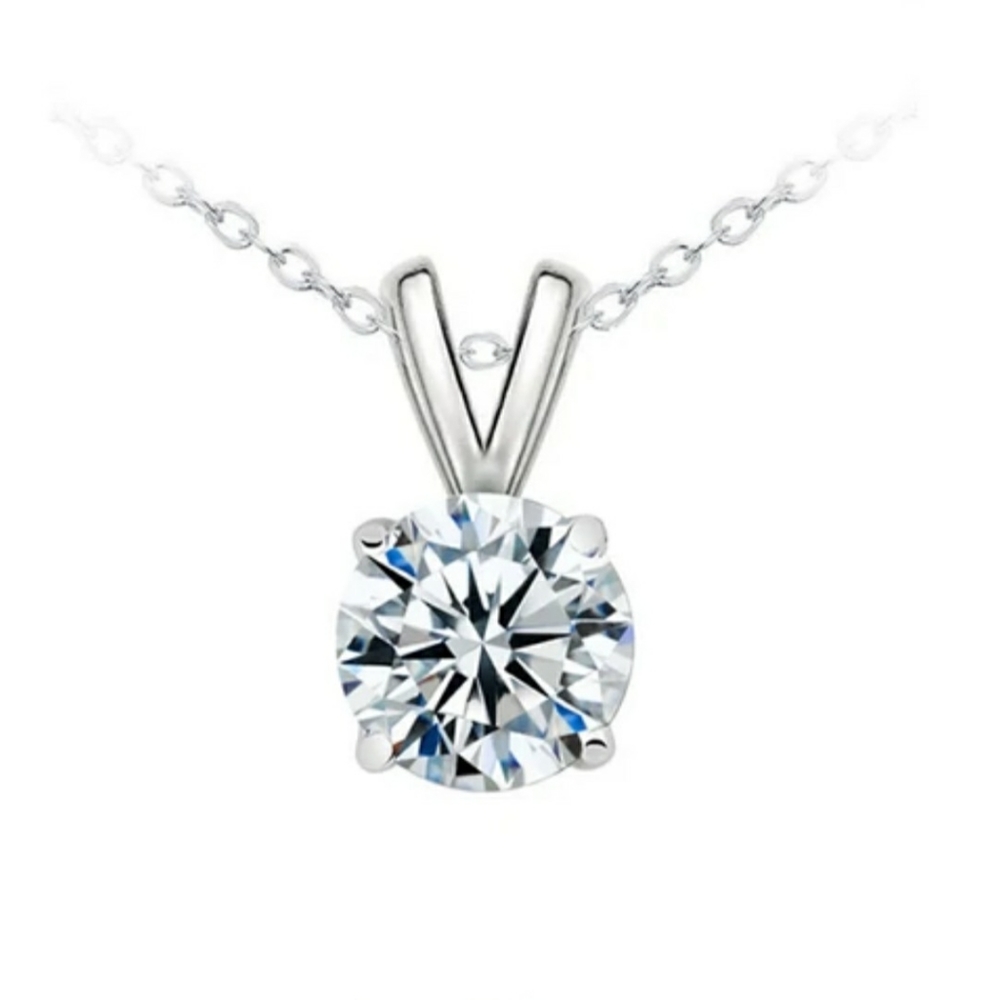 NIB Classic Solitaire Pendant Necklace - Picture 1 of 3